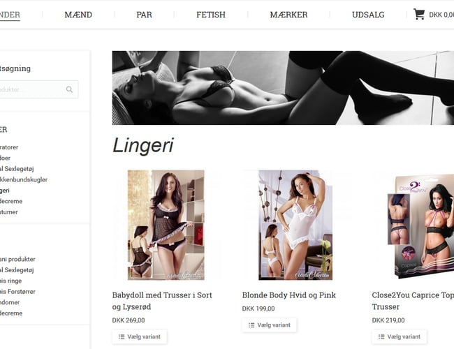 Webshop med dropshipping af erotisk sexlegetøj