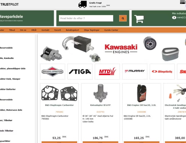 Haveparkdele.dk til salg - Omsætning  3.465.000 kr - Reservedele til have park maskiner 