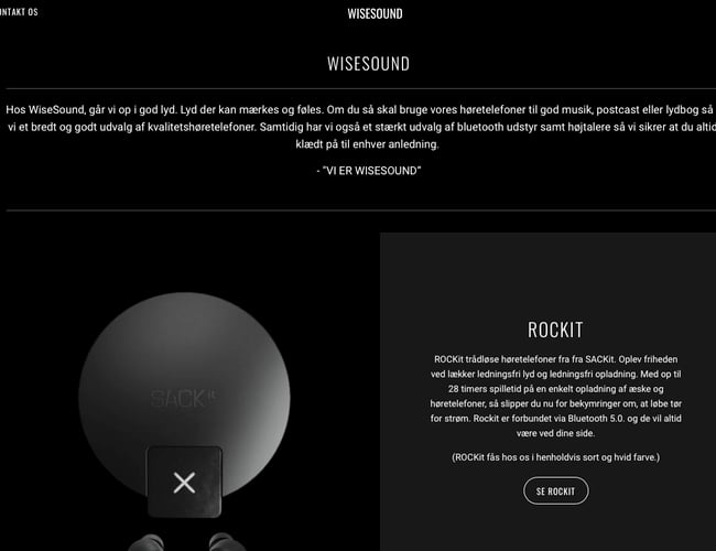 Webshop med salg af høretelefoner, højtalere samt udstyr (Dropshipping)