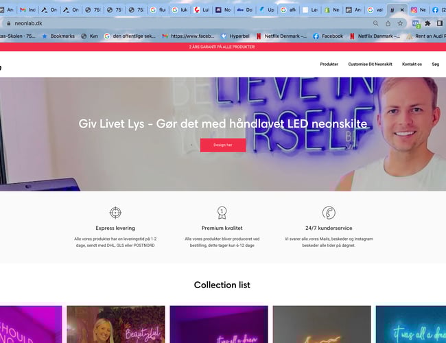 LED neonskilte butik med god avance - Omsætning: 401.000,- kr.
