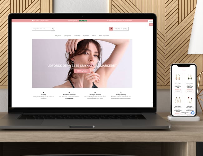 Smykkewebshop med populære mærker - Omsætning: 148.935 DKK - 55% avance per produkt