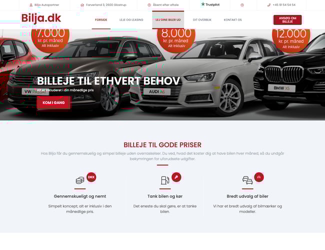 Booking system til leasing af biler til salg