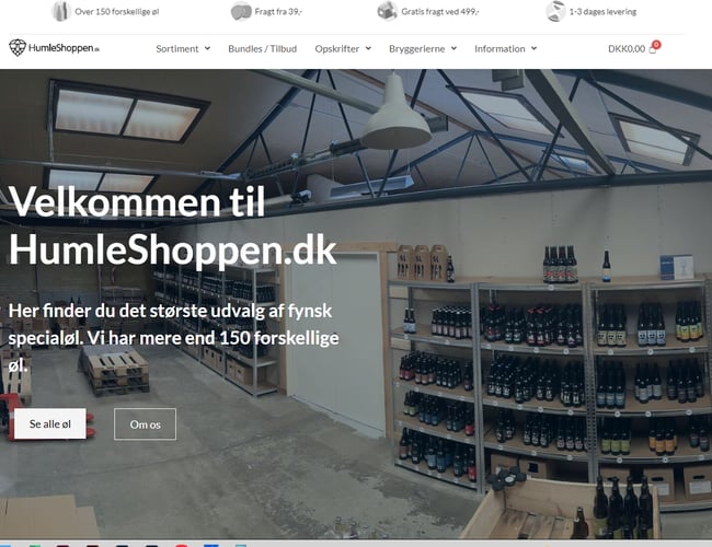 Webshop med fynsk specialøl - Omsat for i alt 160.000 kr. - Stort udvalg og gode indkøbspriser