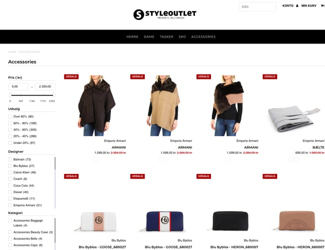 Styleoutlet.dk - Nyopstartet dropshipping webshop med over +4500 produkter fra alle de kendte modetøj brands.