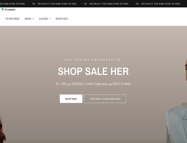 damesmykke-webshop til salg