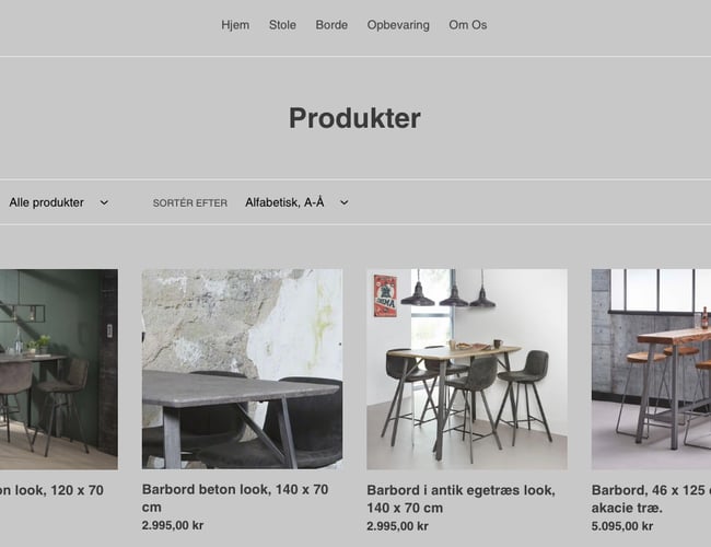 Unik dropshipping side med møbler - helt ny og køreklar.