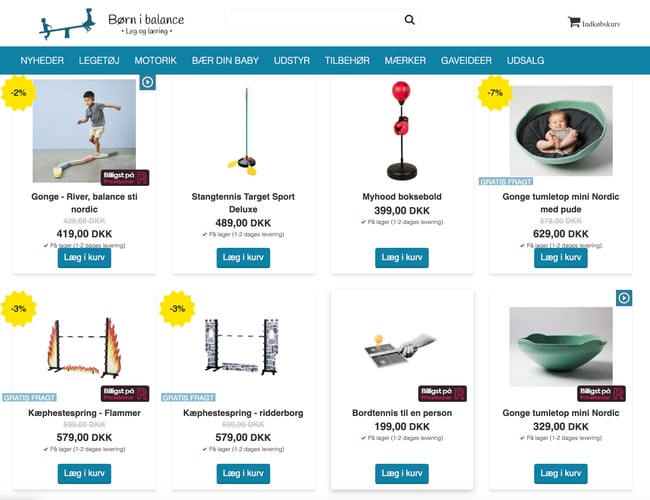 14 år gammel Webshop til salg - Børnibalance - Omsætning 3.3 millioner - Forventet 4.2 millioner i 2023