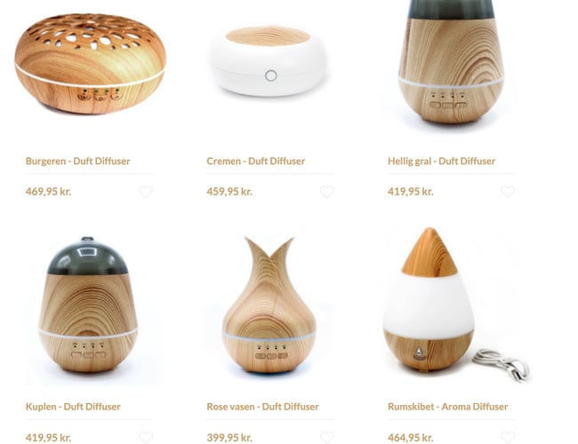 Wooza.dk | Aroma/duft Diffusere | Startklar Dropshipping Webshop | 