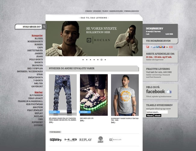 Kendt webshop med tøj til mænd med løbende omsætning