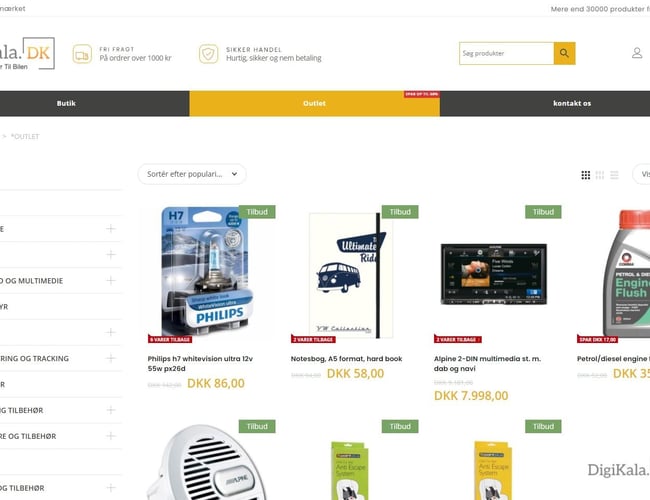 Dropshipping Biludstyr Webshop med mere end 30.000 produkter fra flere mærker.