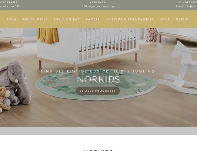 Dropshipping webshop med salg af baby-børne udstyr -  Dansk leverandør med hurtig fragt.