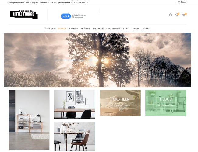 WooCommerce webshop med salg af interiør produkter 