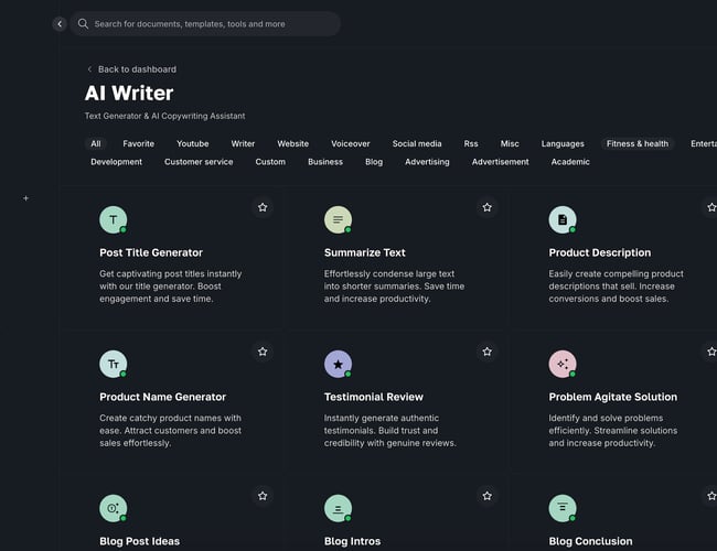 SaaS-platform til AI-drevet content