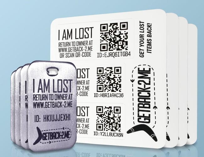 Getback-2.me - Koncept til returnering af tabte genstande (nøgler, telefoner, husdyr etc)
