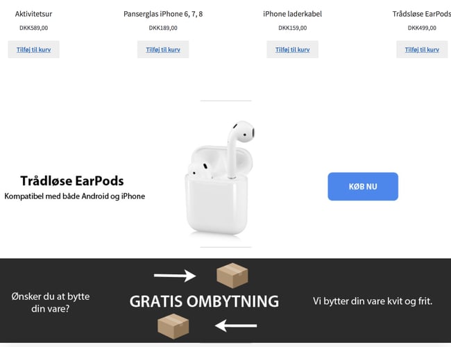 Køreklar webshop med salg af elektronik og tilbehør