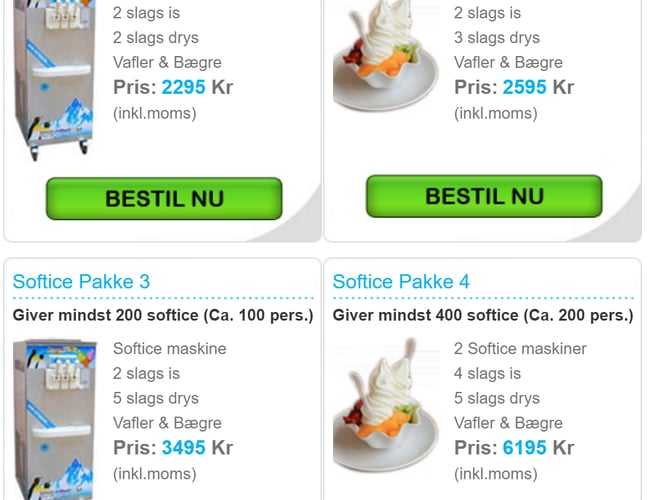 Softice udlejning Sjælland - Tjen din årsløn på 5 måneder!