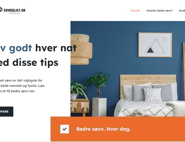 Affiliate website med fokus på søvn