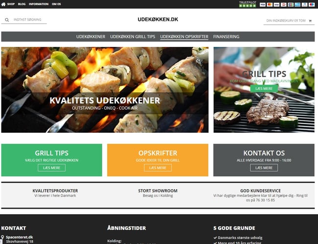 Webshop med fokus på salg af Udekøkken