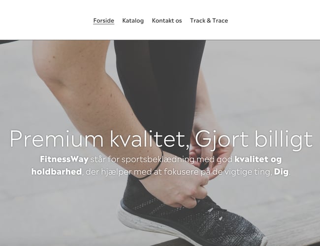 Nystartet dropshipping webshop med salg af fitnesstøj