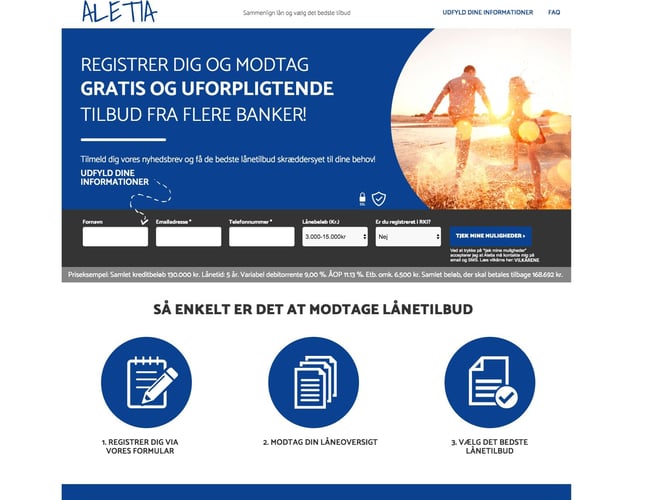 Virksomhed som genererer leads til banker og långivere i 6 lande - Omsætning: 3 mio DKK - Afkast: 740.000 DKK