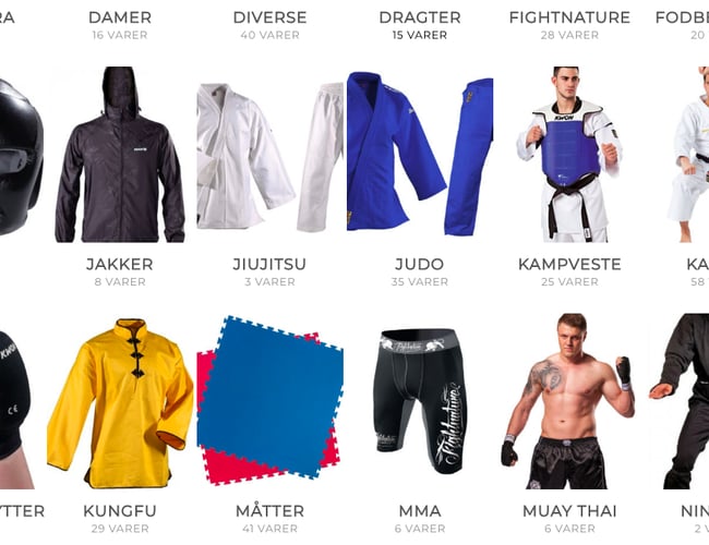 Webshop med salg af karate udstyr - Omsætning 50.000 kr. 