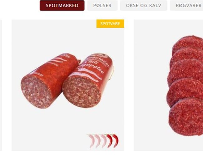 Online Slagterforretning med side 1 placeringer på Google