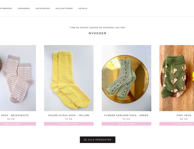 Kørende skalerbar sokke webshop siden oktober 2020 - Omsat for 41.000 kr på ca et år - opbygget SoMe 