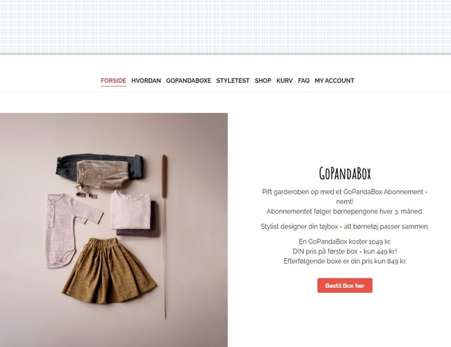 Salg af børnetøj abonnementskoncept - Omsætning 2019: 100.000 kr.