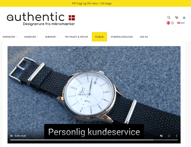 Veldrevet webshop med salg af ure fra små urmærker - Dækningsgrad: 30-32%