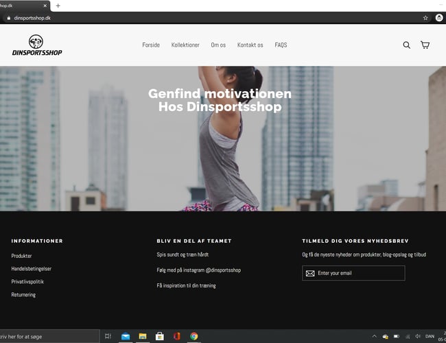 Køreklar dropshipping Webshop af træningsudstyr til hjemmet og supplements til din træning