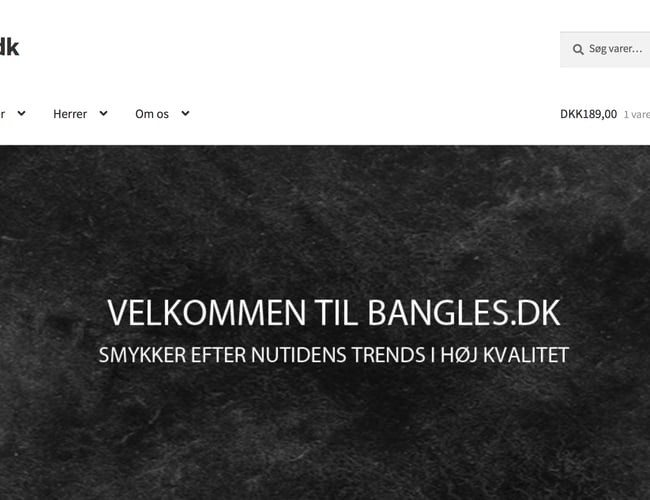 Køreklar webshop med salg af smykker