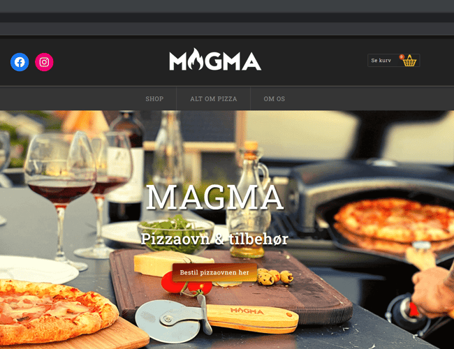 Magma Pizzaovn - Webshop med egne produkter