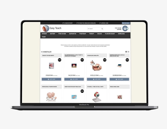Webshop med enerets dropshipping aftale fra tysk producent - Anatomiske modeller og meget mere