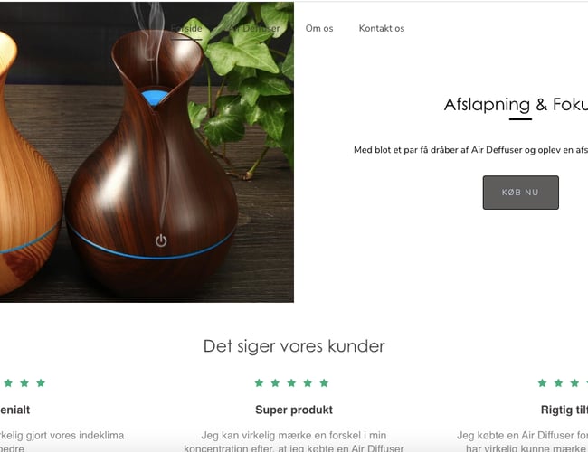 Unik webshop med salg af aromaterapi produkt