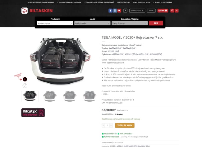 Etableret niche webshop med dropshipping aftale - pr. d. 16-05-2023) Omsætning: 102.975,00 inkl. moms.