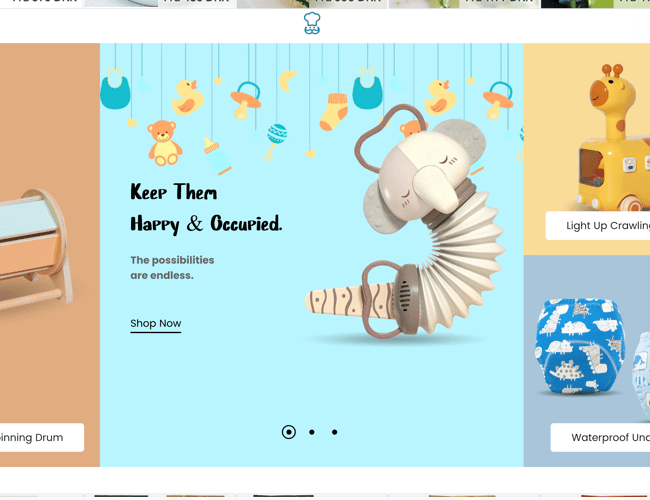 Webshop med salg af baby udstyr og stofbleer  