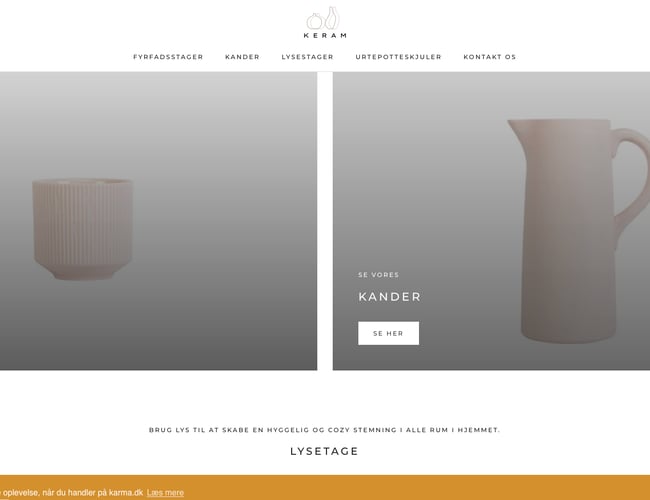 Køreklar Nordisk keramik webshop KERAM.DK - med dansk dropshipping leverandør!