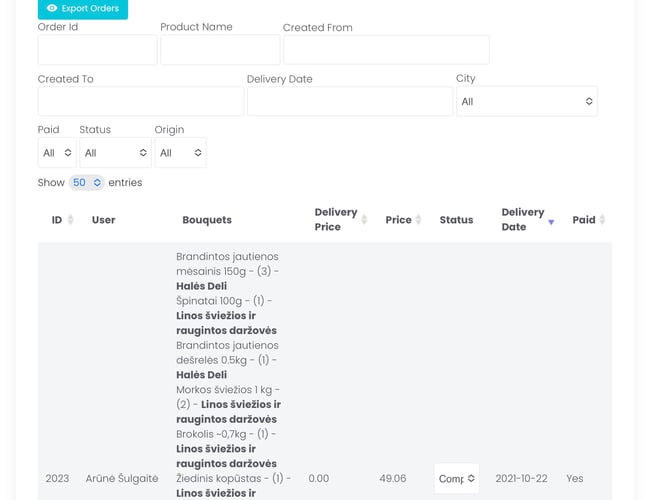 Market goods delivery service