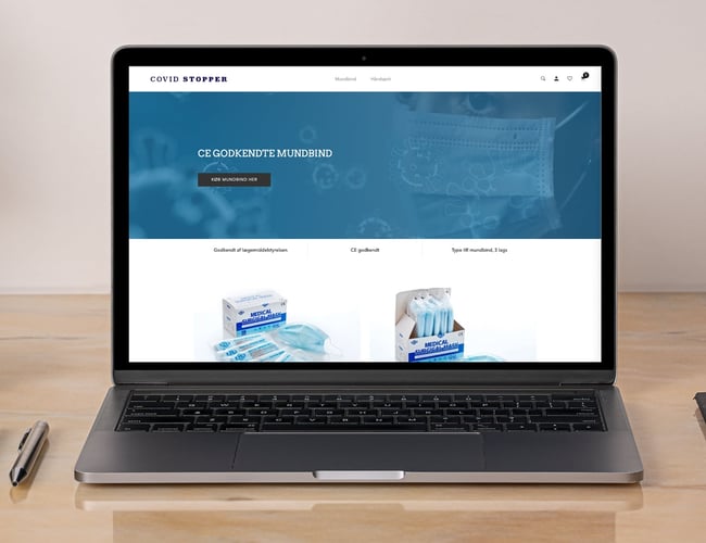 Køreklar webshop med corona relateret produkter sælges - Mundbind type IIR