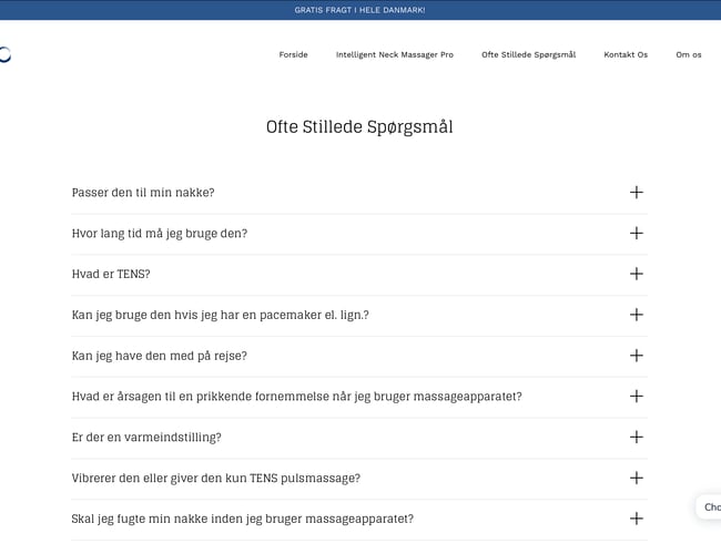 Køreklar Nakke Massage webshop med stort potentiale