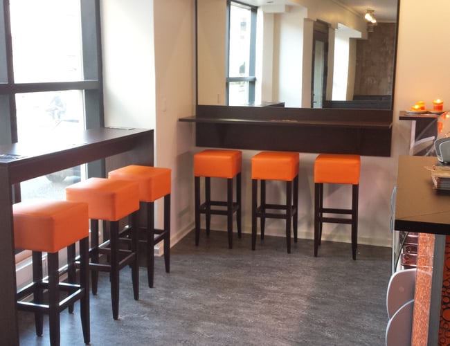 Bagel, sandwich og juice smoothies