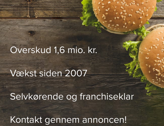 Nyt burgerkæde koncept til salg! Overskud knap 900.000 DKK i 2016 efter ejers løn - Franchise klar
