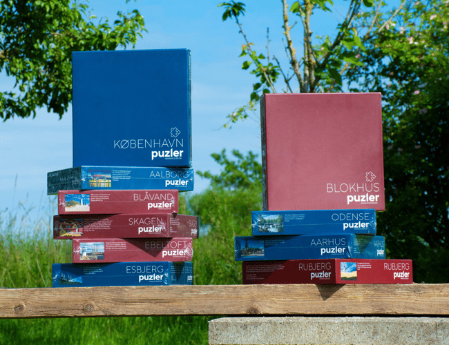 Puslespil mærke med unikke danske bymotiver