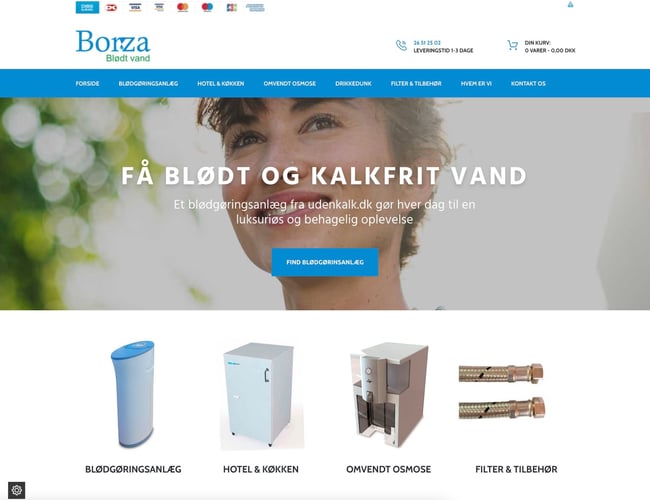 Webshop med vækst og udviklingspotentiale - Salg af blødgøringsanlæg, omvendt osmose anlæg, tilbehør, mm.