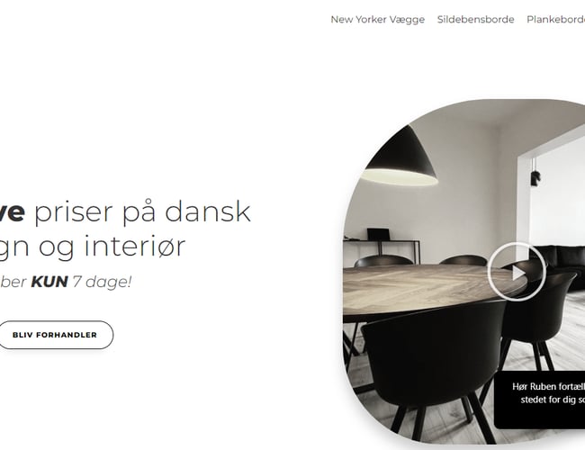 100% automatiseret salgsportal indenfor boligdesign og interiør. 400 udviklingstimer. Inkl. specialudviklet KPI Dashboard.