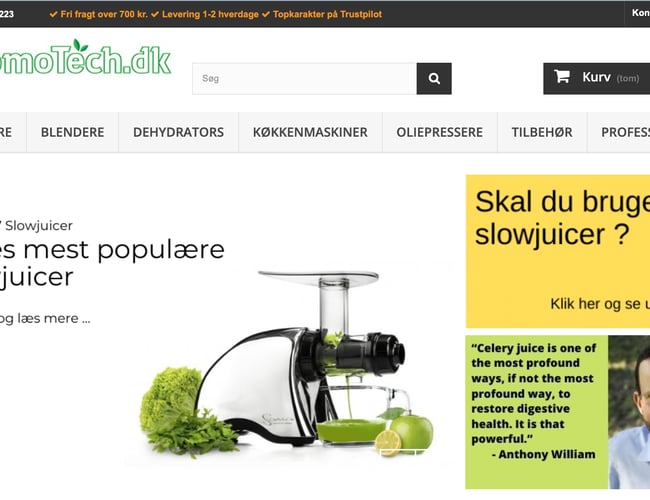 Dansk/Svensk niche webshop med 'high-end' køkkenmaskiner. - Overskud før skat: 200.000 kr. 