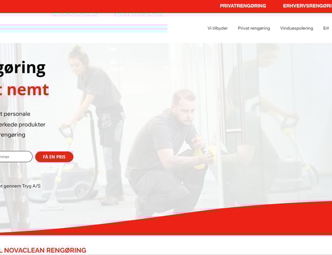 Novaclean.dk - Enkeltmands rengøringsvirksomhed med eksisterende privat kunder ( samt 1-stor erhvervskunde på kontrakt) | Samt inventar og hjemmeside: www.novaclean.dk | Omsætning 88.433 DKK