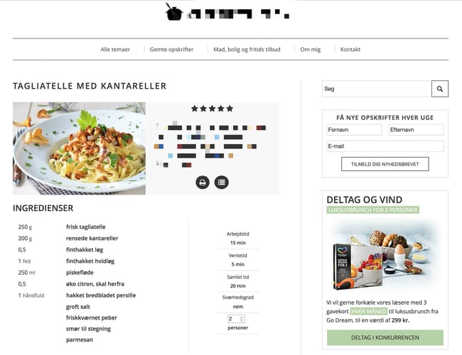 Website med madopskrifter