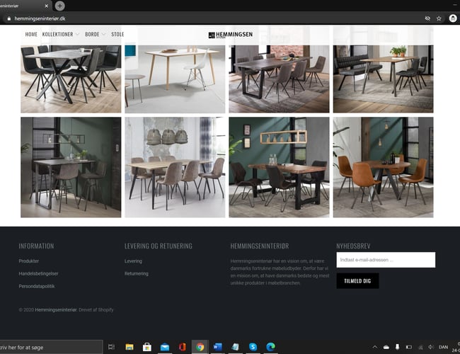 Unik Webshop med salg af møbler