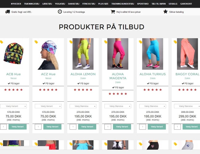 Webshop med sportstøj til kvinder. Du bliver ejer af en unik shop i  DK-SE-FI-NO - og enedistributør i hele Scandinavia